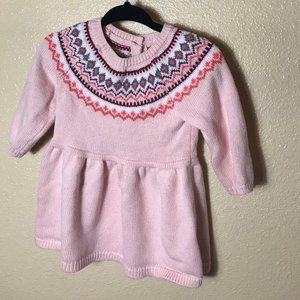 Janie & Jack Pink Fair Isle Sweater Dress 6-12 month sweater dress